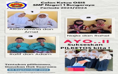 PEMILIHAN KETUA DAN WAKIL KETUA OSIS SMPN1 BUNGARAYA TA.2023/2024